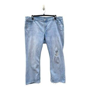 Old Navy Mid Rise Distressed Crop Flare Jeans Light Wash Sz 18